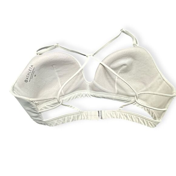 ATHLETA Women’s White Criss Cross Back Bikini Swim Top Size Medium Style #210802 - Picture 2 of 5